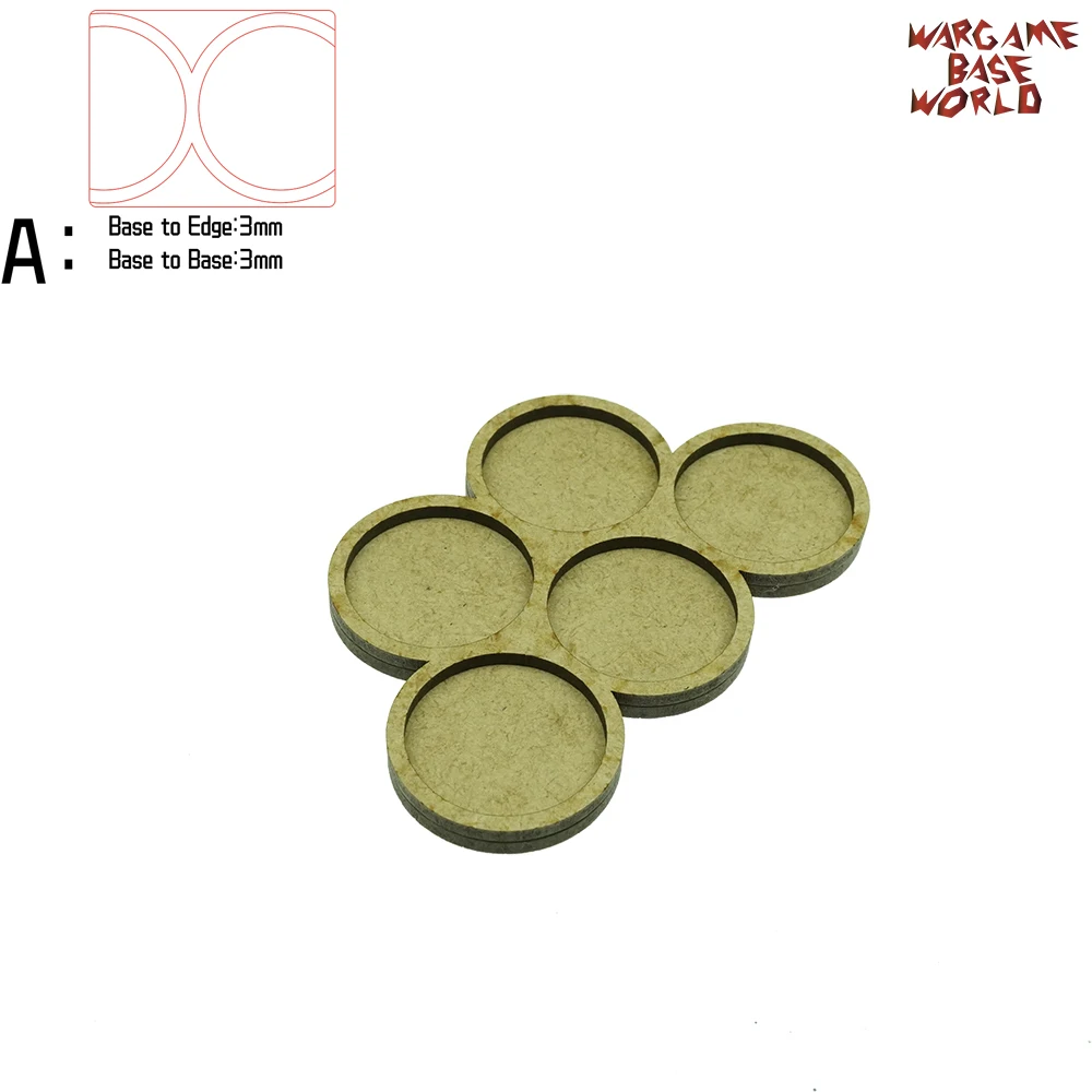 Wargame Base World-Movement Tray-5 круглых 32 мм-MDF в форме переключателя