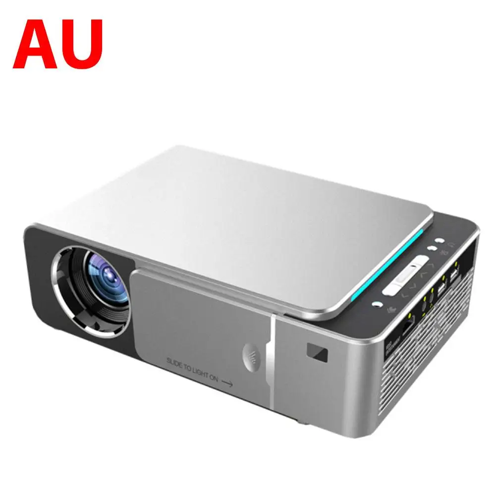 Silver AU T6 3500 люмен Мини Портативный Full HD светодиодный проектор 4K 3D 1080P домашний кинотеатр Beamer Android 9,0 wifi та же версия экрана Video Pro - Цвет: Silver AU
