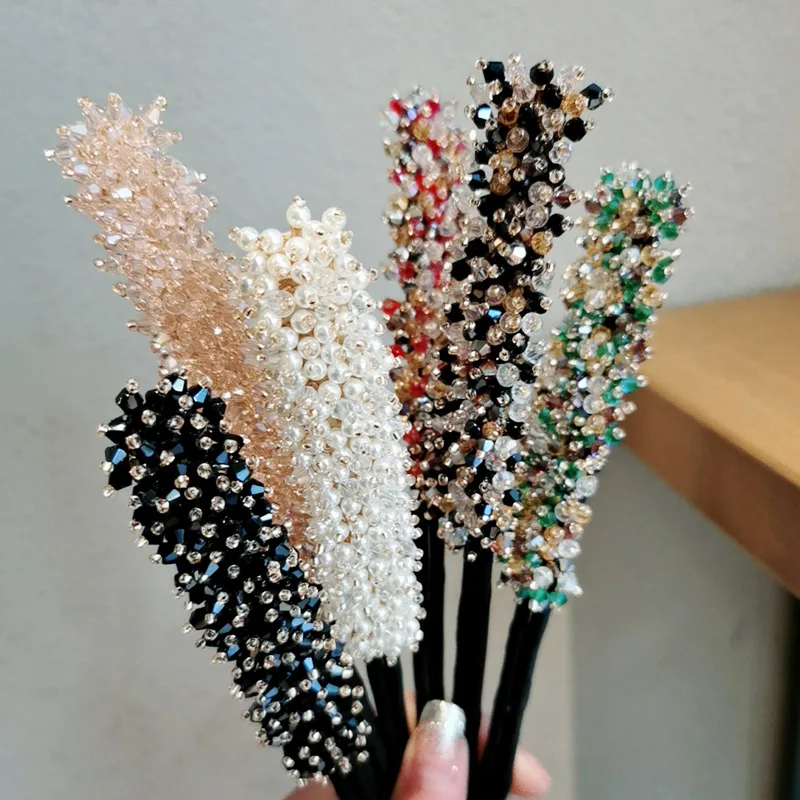 

Wedding Bridal Rhinestone Pearl Flower Clear Crystal Handmade Maruko Hair Pins Clips Bridesmaid Hairwear Jewelry Hair Accessory
