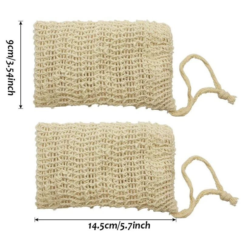 

30PCS Natural Sisal Soap Bag Exfoliating Soap Saver Pouch Foam Maker Double-layer Net Bags Foaming Easy Bubble Soap Holder