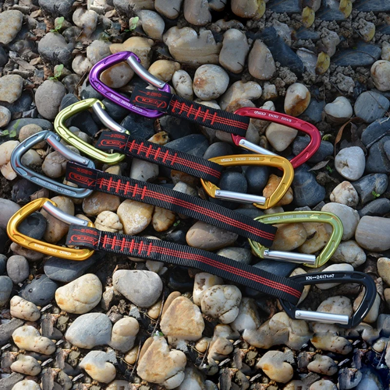 

Outdoor Rock Climbing Slings And Quickdraw Carabiner Clip Webbing For Camping Rappelling Mountaineering Caving Random Color