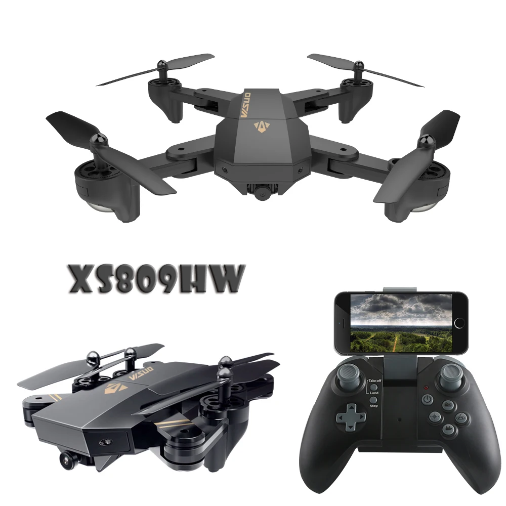 Visuo XS809W XS809HW Квадрокоптер мини складной селфи Дрон с Wifi FPV 0.3MP/2MP камера удержание