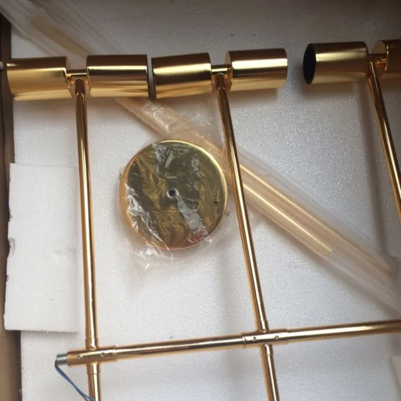 Современная линия бронзовое Золотое кулон с вращающимся элементом светильник