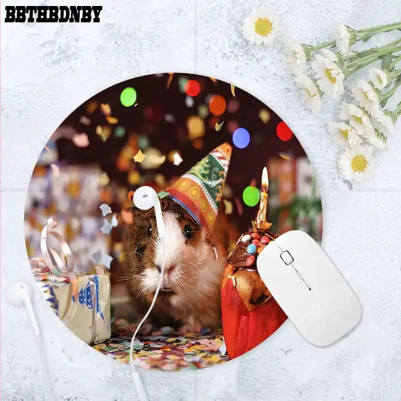 

BBTHBDNBY Hot Sales Animal Cute Guinea Pig Customized laptop Gaming round mouse pad gaming Mousepad Rug For PC Laptop Notebook