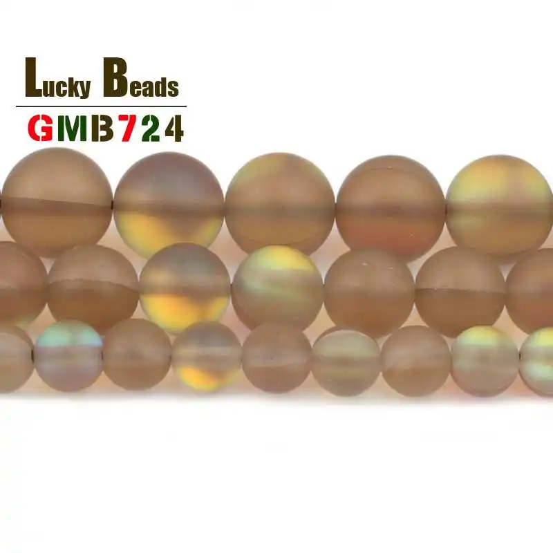 Коричневые матовые Австрийские кристально блестящие лунные камни круглые