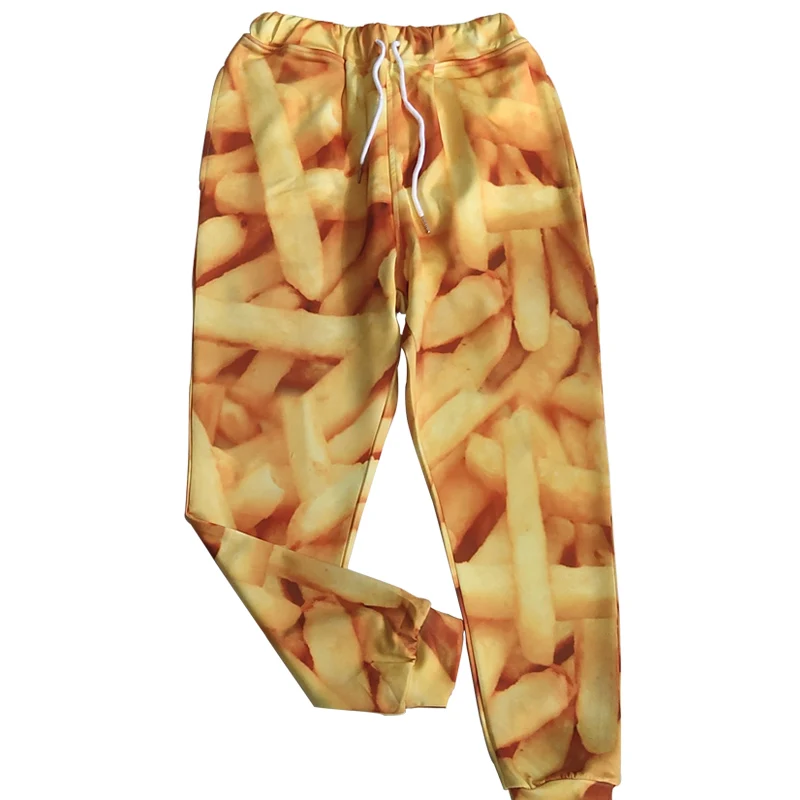 OGKB Jogger Брюки мужские модные свободные пищевые 3D спортивные штаны с принтом картофеля фри чипсы уличная одежда размера плюс 5XL костюм мужские спортивные штаны