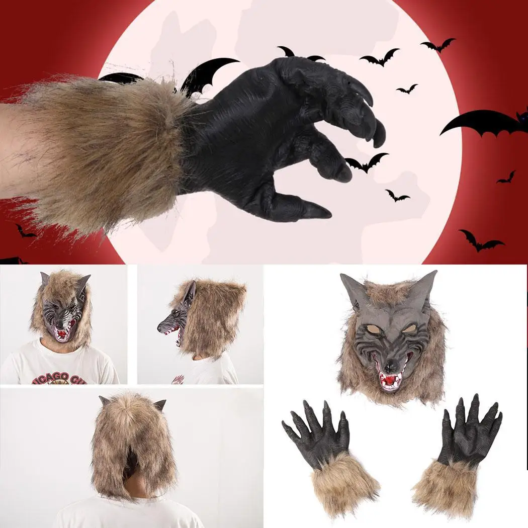 Хэллоуин страшная маска волка перчатки ужас реквизит 1 пара x как на фото |Маски
