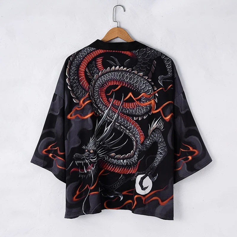 Кимоно мужское в японском стиле уличная одежда самурая кардиган Харадзюку халат