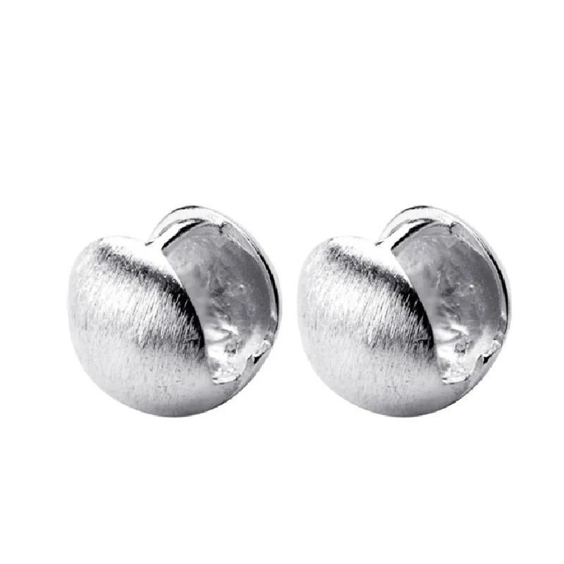 

BOCAI S925 Sterling Silver Charm Earrings Drawing Process Matte Surface Simple Ear Clips Pure Argentum Jewelry for Women