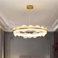 nordic living room circle led pendant lights luxury post modern model room restaurant bar counter bedroom acryilc chandelier