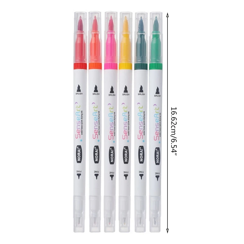 

12/18/24Pcs Assorted Colors Dual Tip Flexible Color Brush Fineliner Tips Art Pen Watercolor Markers Set for Lettering