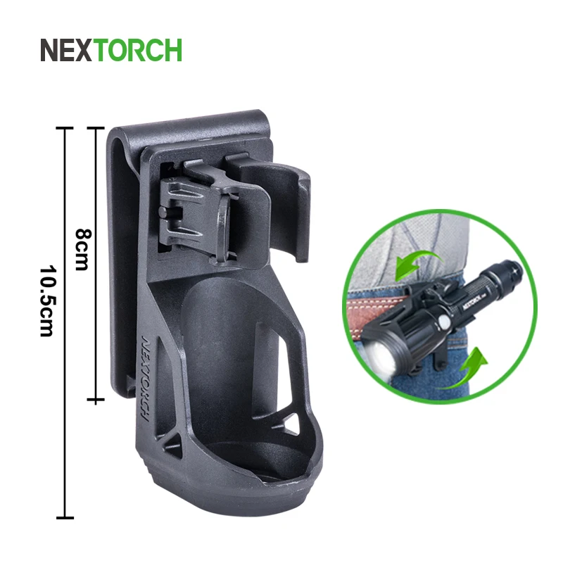 NEXTORCH 360 Degree Tactical Flashlight Holster Angle Rotatable Duable Holder V5 for 1&quot-1.25&quot |