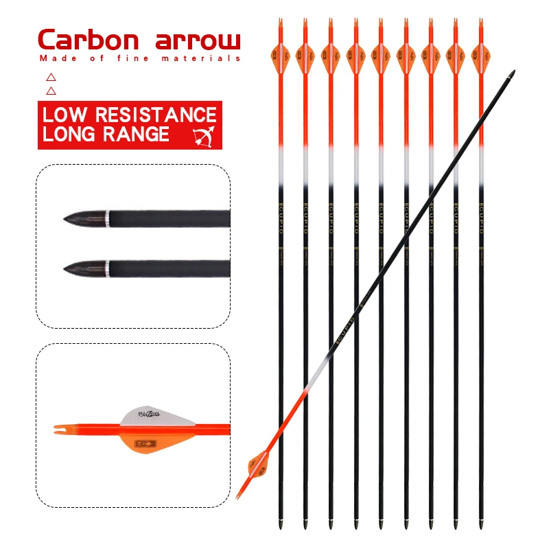 Карбоновая стрела 500/600 для стрельбы из лука 32 дюйма 6/12/24 шт.|Лук и стрела| |