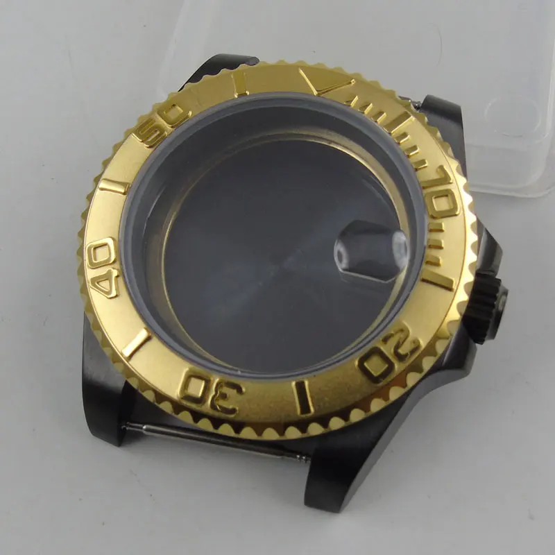 

40mm Watch Case Sapphire Glass PVD Coated Fit For NH35A NH36A ETA2836 Miyota 8215 821A 8205 Movement Rotating Bezel