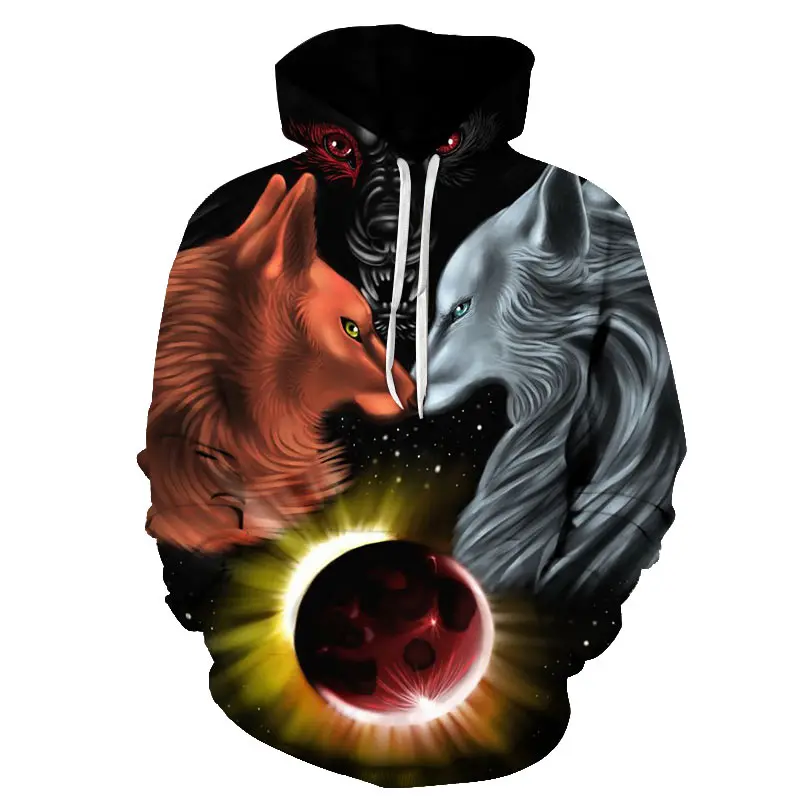 3D печать пространство галактика волк толстовки для мужчин/женщин 2019 новый лиса