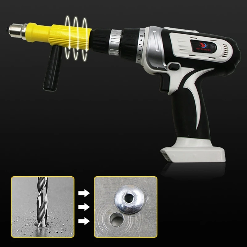 

Professional Riveting Adaptor Tool Kit for Aluminum Iron Metal Quickly Drilling
