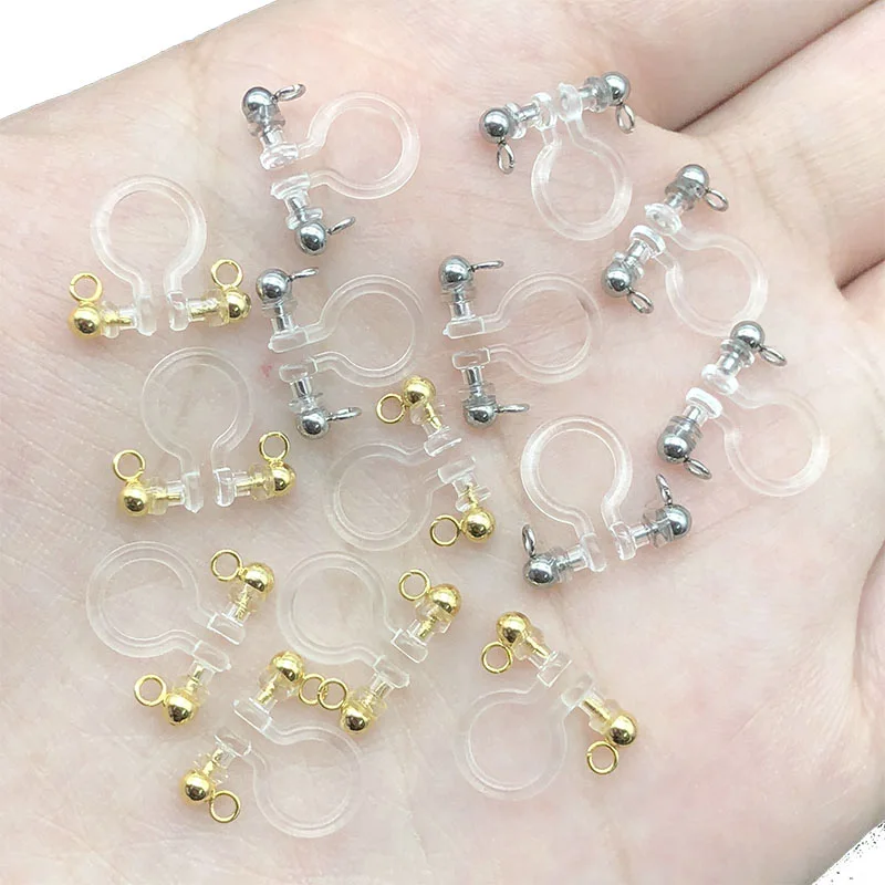 WIWI 6 шт. гипоаллергенный прозрачный зеленый пластиковый u образный зажим для ушей