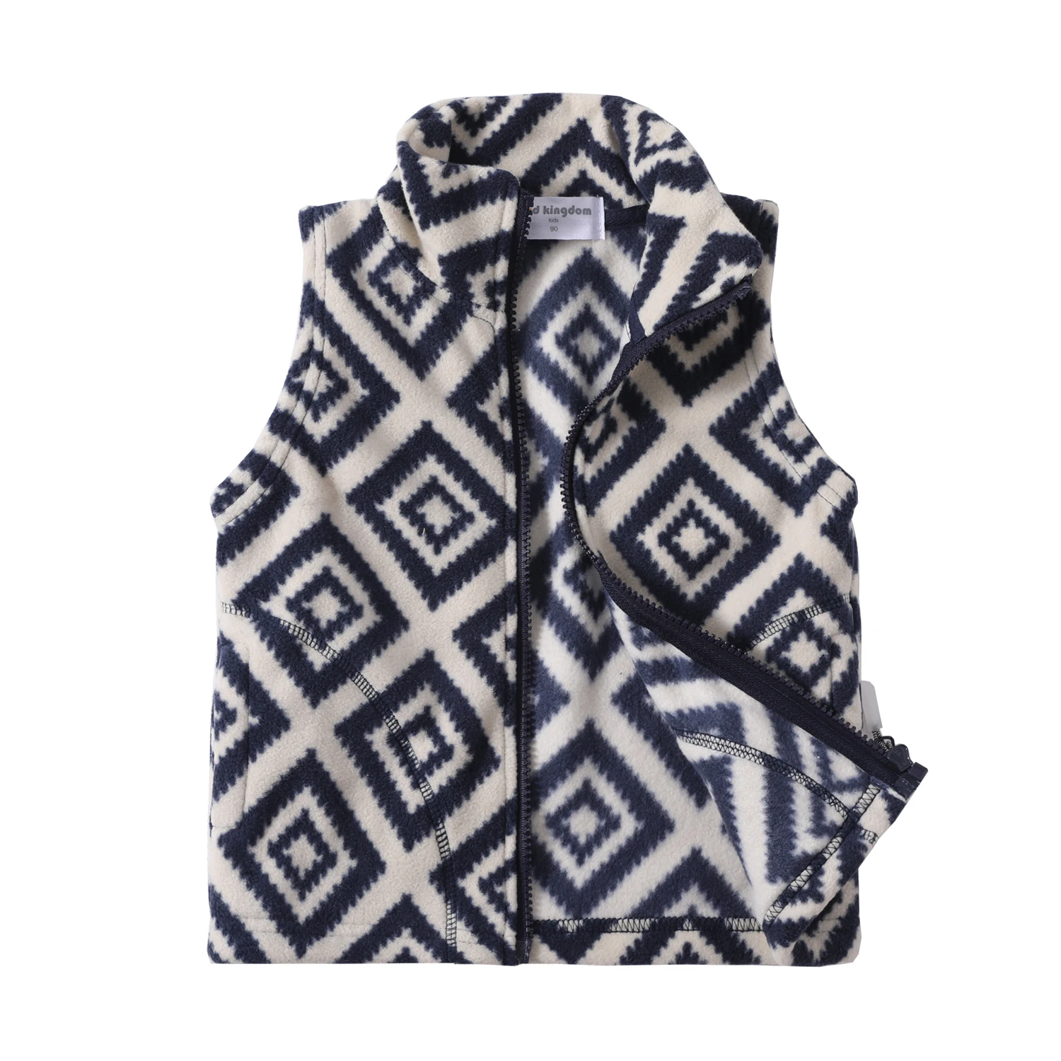 Mudkingdom Kids Vest Jackets Autumn Winter Fleece Children Outerwear Coats Lightweight Casual Cute Polka Dots Pattern Boys Girls