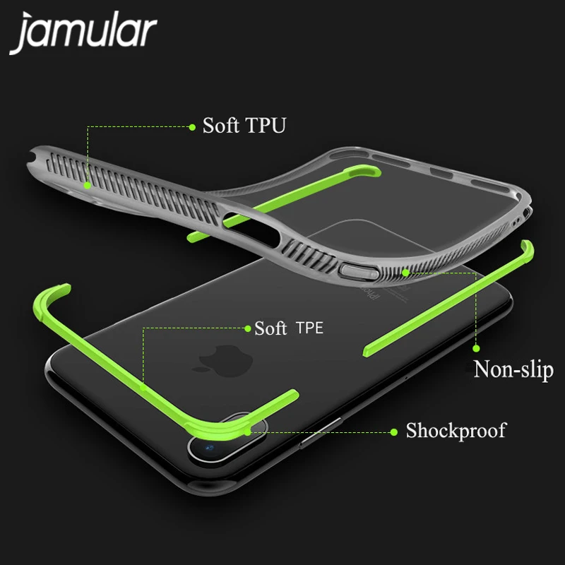 Противоскользящий чехол JAMULAR для iPhone 7 8 X 6 6s Plus противоударный мягкий