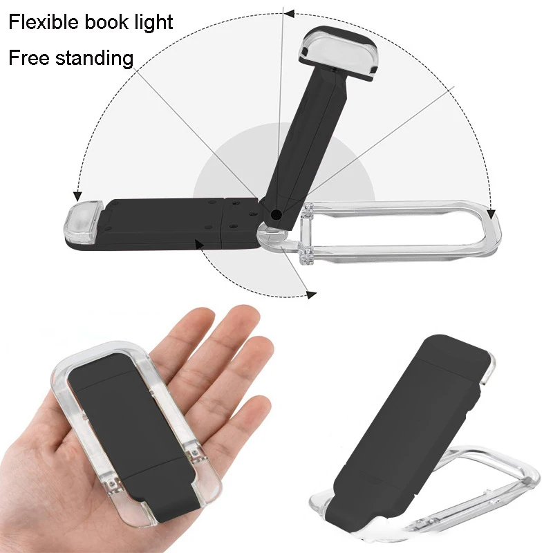 

1pcs LED Kindle Light For E-book Kindle Lamp USB Rechargeable Flexible Clip Book Kindle Light Reading Portable Flashlight