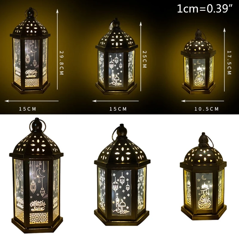 

13MA Retro Elegant Ramadan Hanging Light Eid Mubarak Element Hand Lamp Eid Ramadan Islamic Indoor Home Party Decor Festival