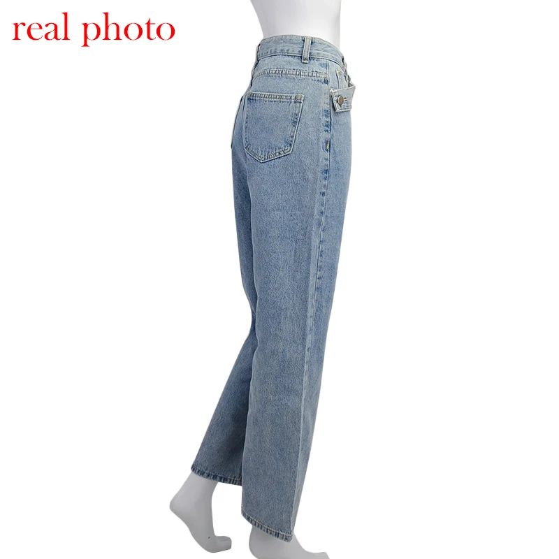 Женские джинсы-бойфренды Cryptographic прямые повседневные штаны с высокой талией