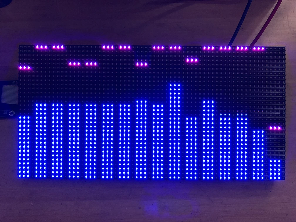 Полноцветный RGB-дисплей музыкального спектра AS3264 2048 точек светодиодный