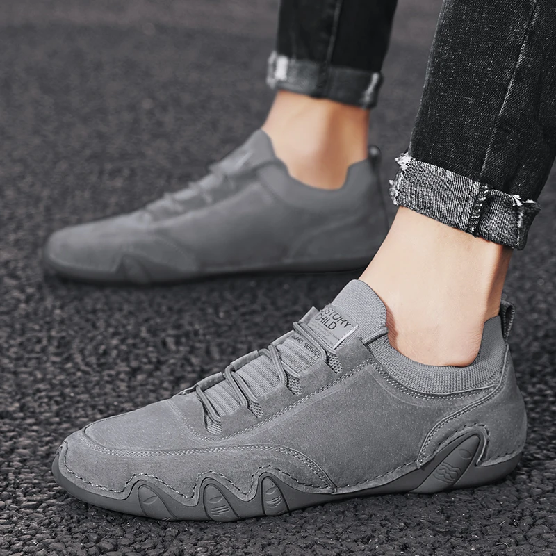 Men's Hiking Shoes Genuine Leather Non-slip Waterproof Sneakers Spring Trekking Sneakers Outdoor Travel Climbing Sports Shoes