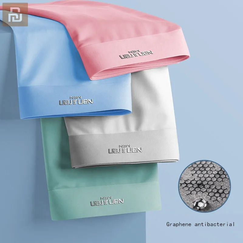 

Youpin 4pcs Men's Underwear Men Boxer Shorts Ice Silk Graphene Boxers Hombre Summer Breathable Cueca Sexy Lingerie Panties