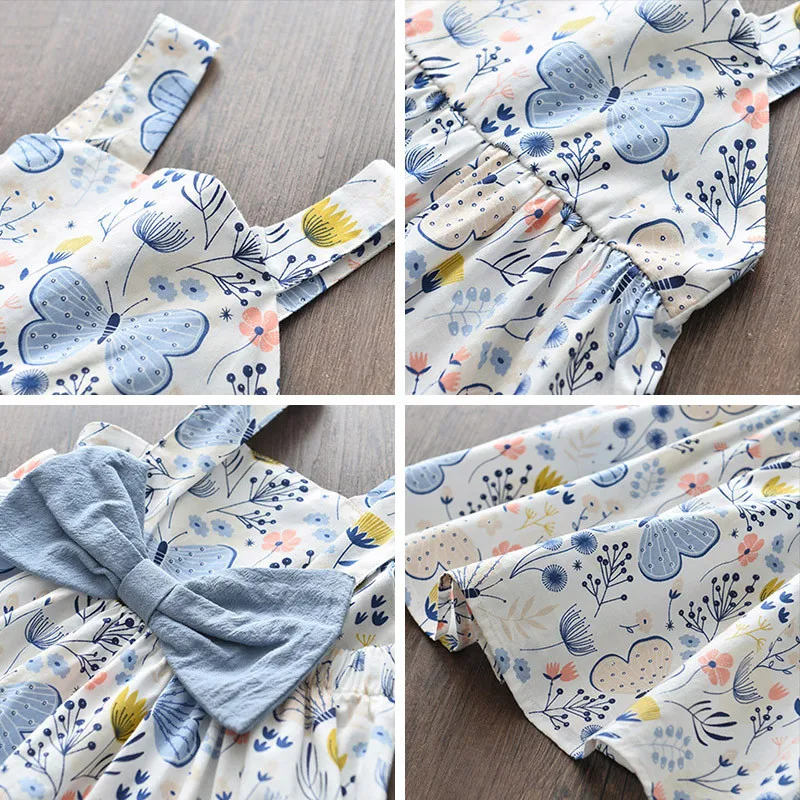 Детское летнее платье без рукавов с цветочным принтом | Детская одежда и обувь