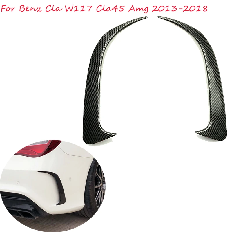 Car Rear Bumper Spoiler Air Vent Cover Carbon Fiber Stickers For Benz CLA W117 CLA 200 250 45 AMG 2013 2014 2015 2016 2017 2018