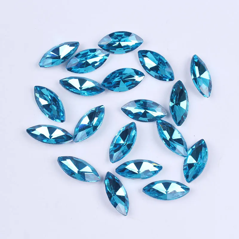 Синие Кристаллы Стразы для одежды сделай сам аппликация конский глаз свадебного