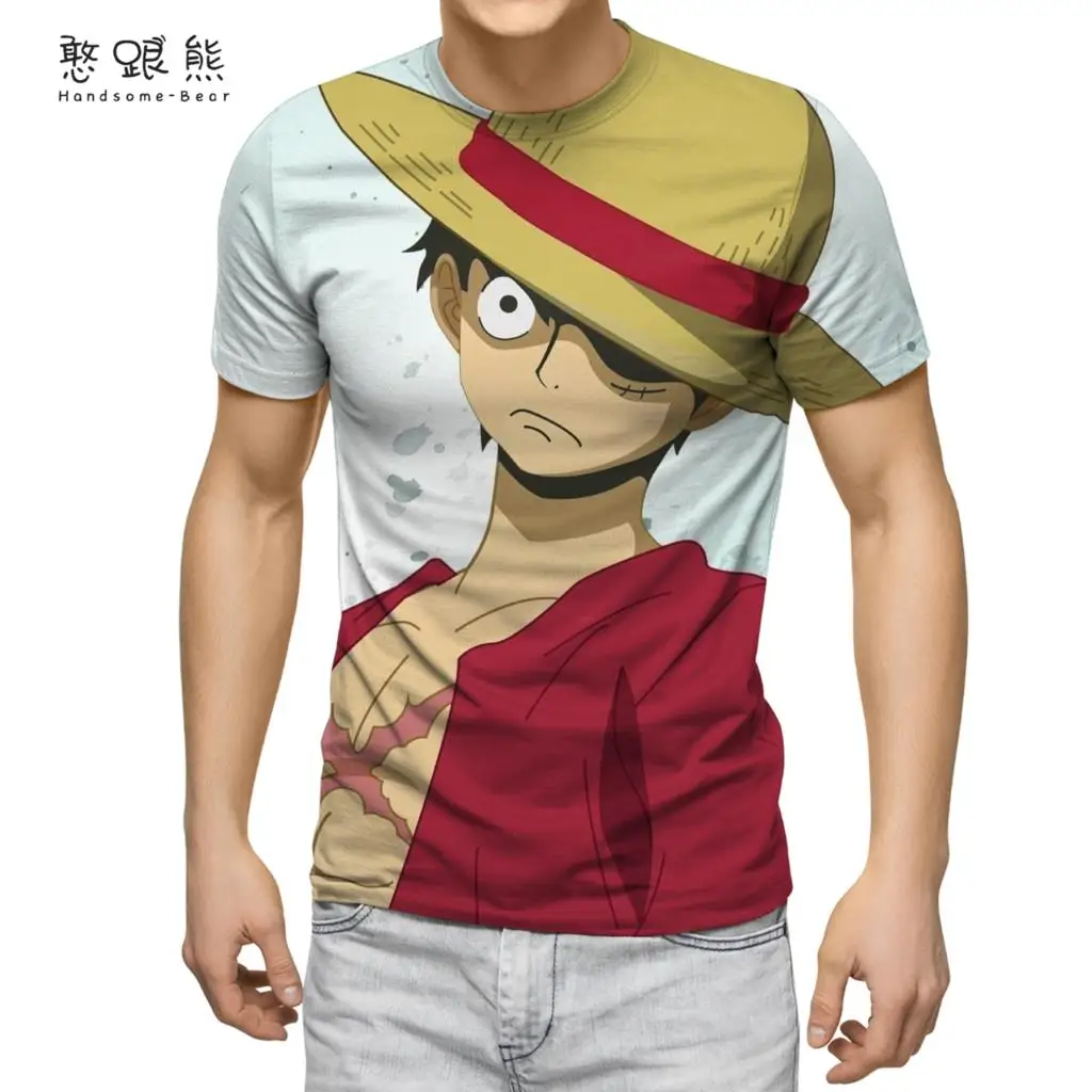 

Cartoon Characters 3D Printing Men's T-shirts Anime O-Neck One Piece T-shirt Men's Summer Street Style Loose Men's Clothing