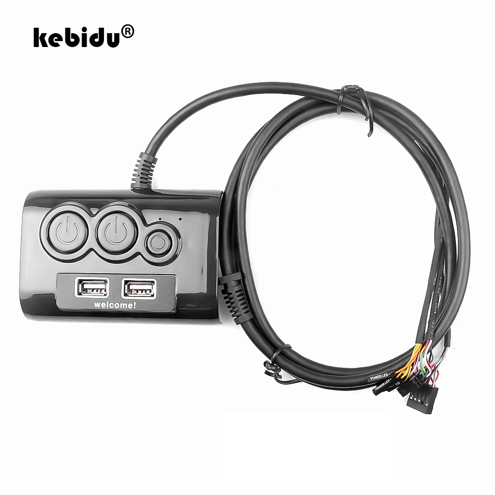 Чехол для настольного ПК кнопка включения/выключения питания с двумя USB-портами и