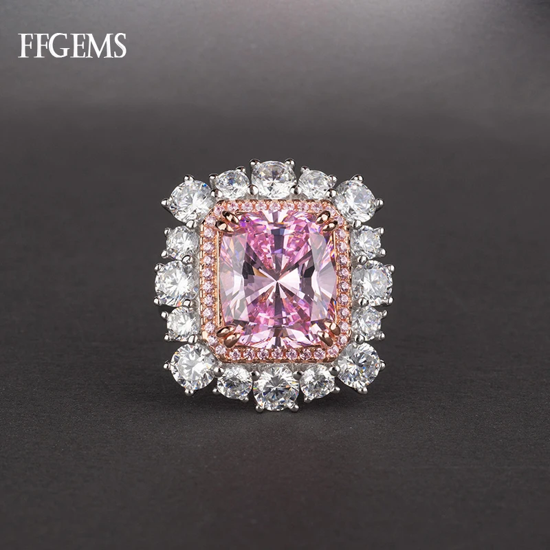 

100% 925 Silver Ring Sterling Created Brilliant Gemstone Moissanite Diamond Zircon Fine Jewelry Women Engagement Wedding Gift