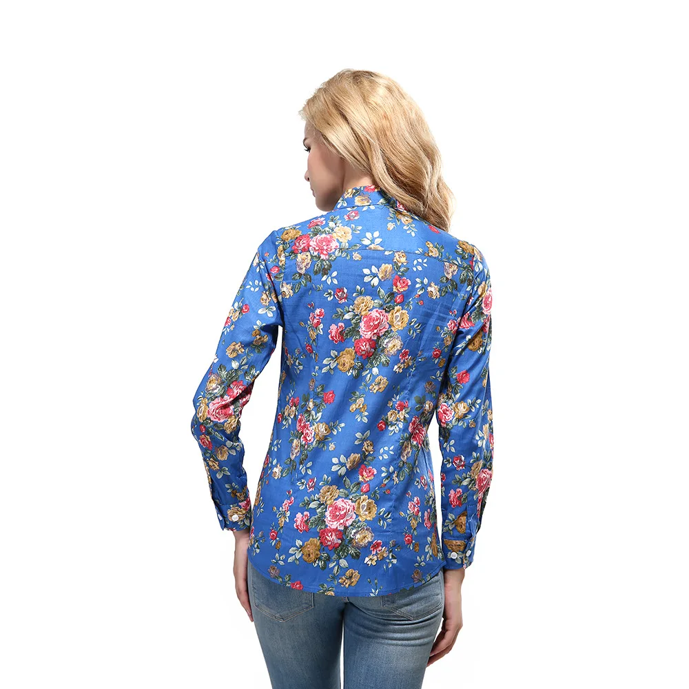 Dioufond Новая женская рубашка с длинным рукавом принтом животных Цветочные женские