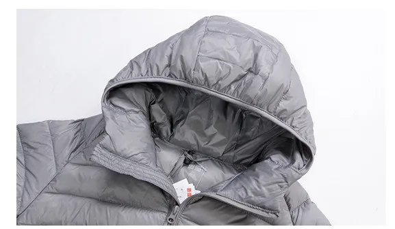 Ультралегкая Мужская переносная куртка на белом утином пуху с капюшоном 7 цветов