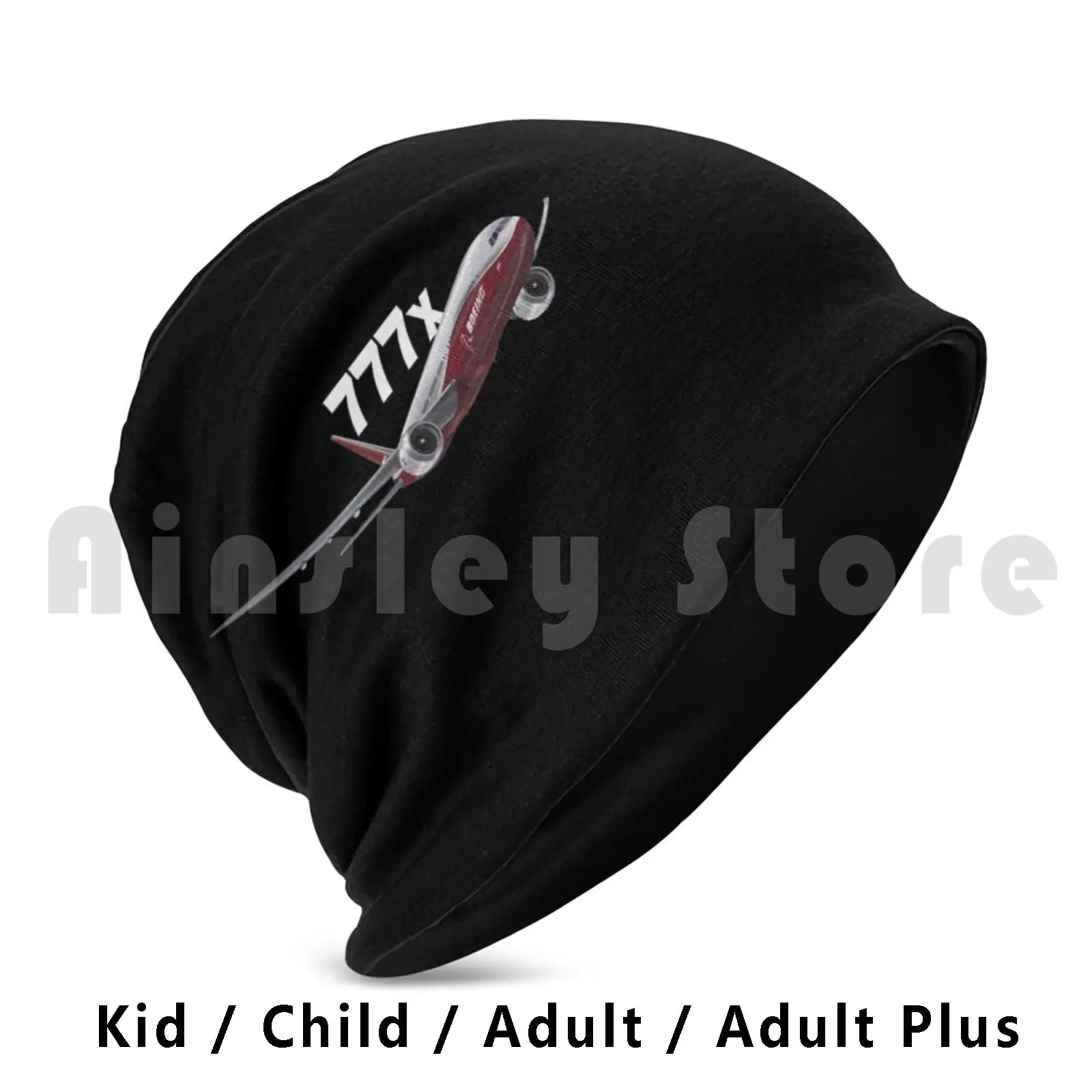 

Boeing 777x Image Beanies Knit Hat Boeing Air Transport Commercial Fly Flying Flight 777x Jet Aviation