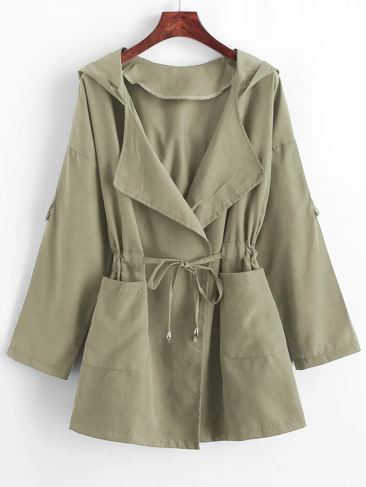 Zaful однотонные Женские повседневные рубашки Зимние с капюшоном Длинные рукава