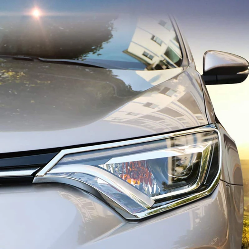 Для Toyota RAV4 RAV 4 XLE LE 2016 2017 2018 ABS хром передние фары лампы Крышка отделка заклепки 2