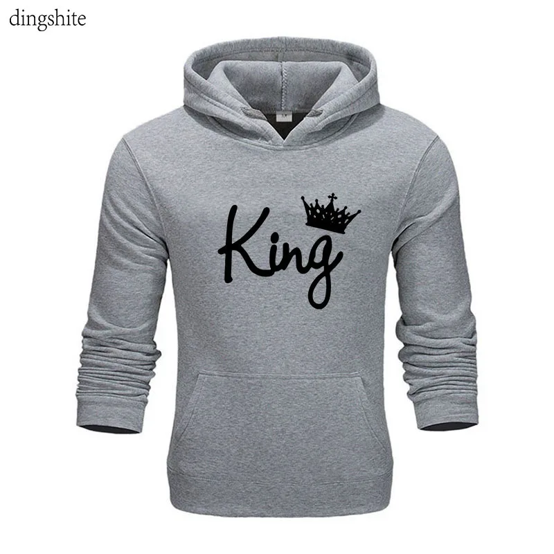 

Dingshite Spring Autumn Men Casual Cotton Blend Hoodies , King Letter Printed Men Fashion Fleece Hooded Sweatshirt .