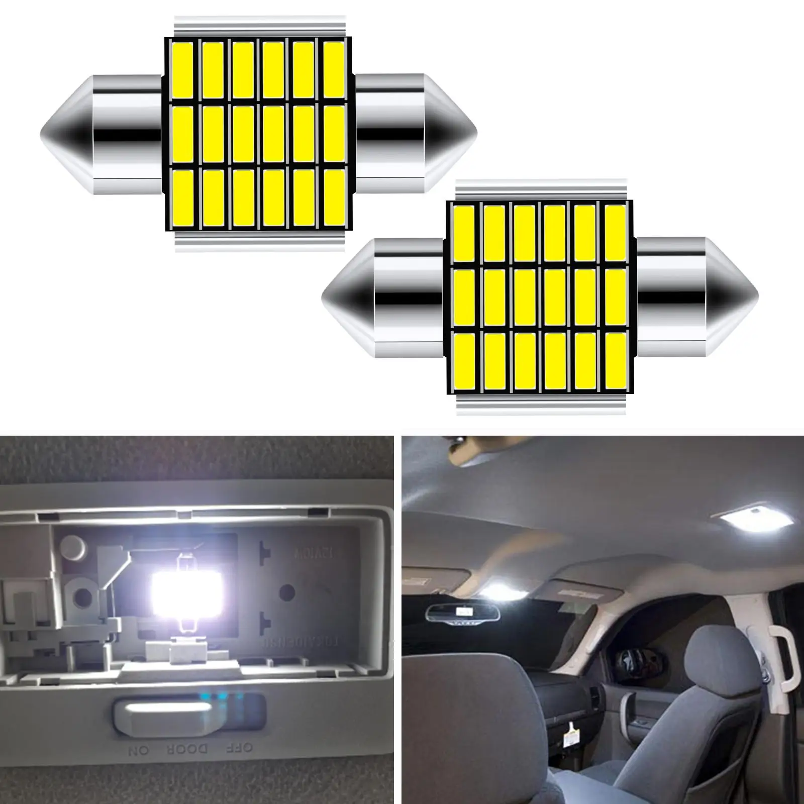 

2pcs Roof Dome light 31mm 12V Interior Cabin Reading LED Bulb Lamp For Hyundai Elantra HD i40 Venue i20 i30 Kona Accent Sonata