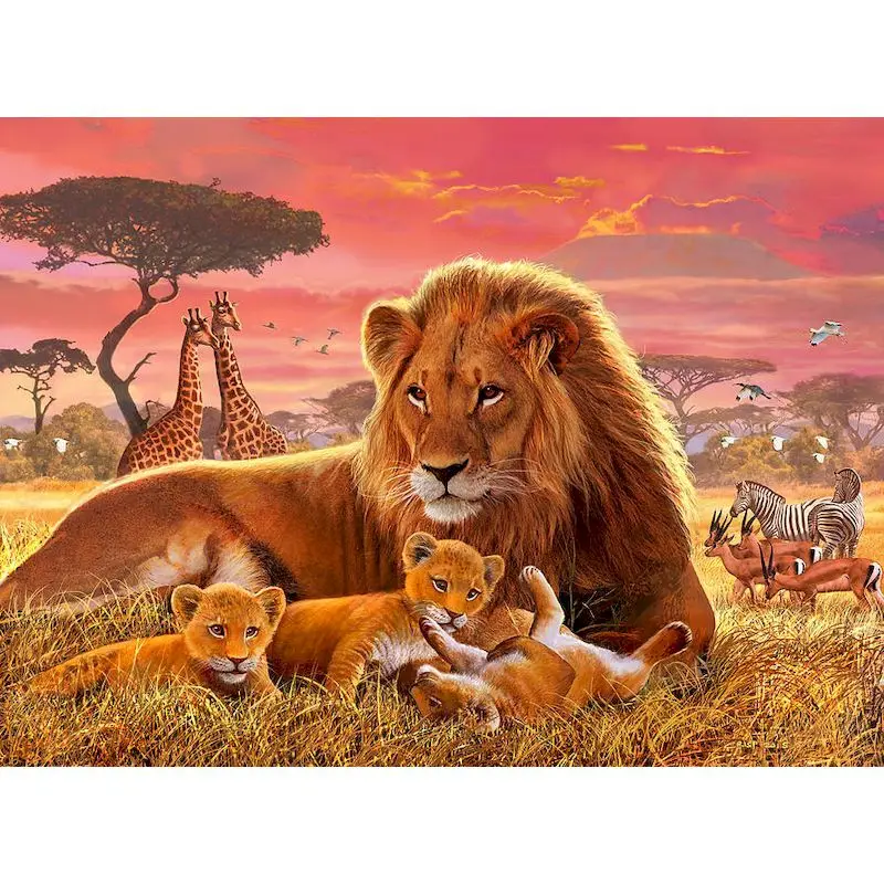 

GATYZTORY Picture By Numbers Kits For Adults Children Lions Animal Oil Paint Home Decoration Acrylic Artwork Drawing Canvas Diy
