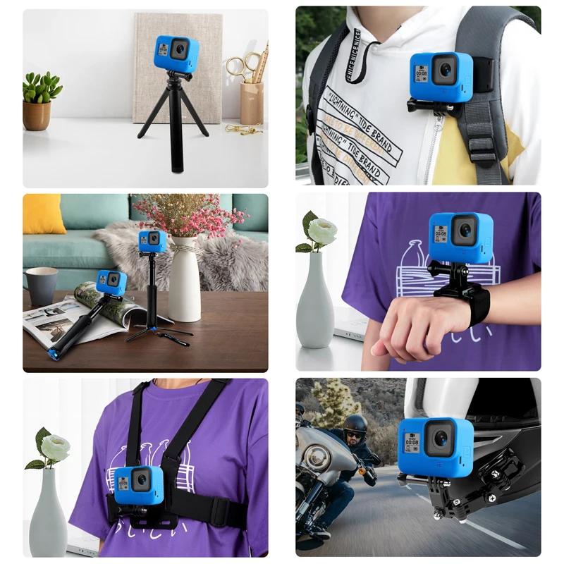

Protective Silicone Case Frame with Hand Strap for GoPro 8 Sports Camera Sports & Action Video Cameras Accessories