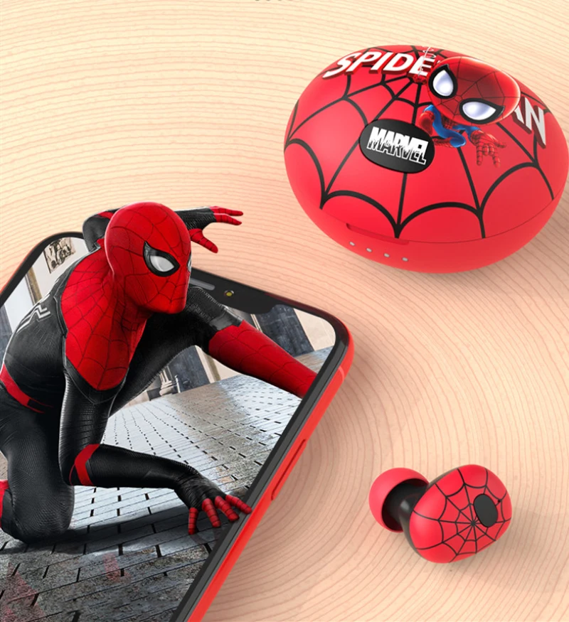 Беспроводные bluetooth-наушники Spider man TWS настоящая Беспроводная стереогарнитура