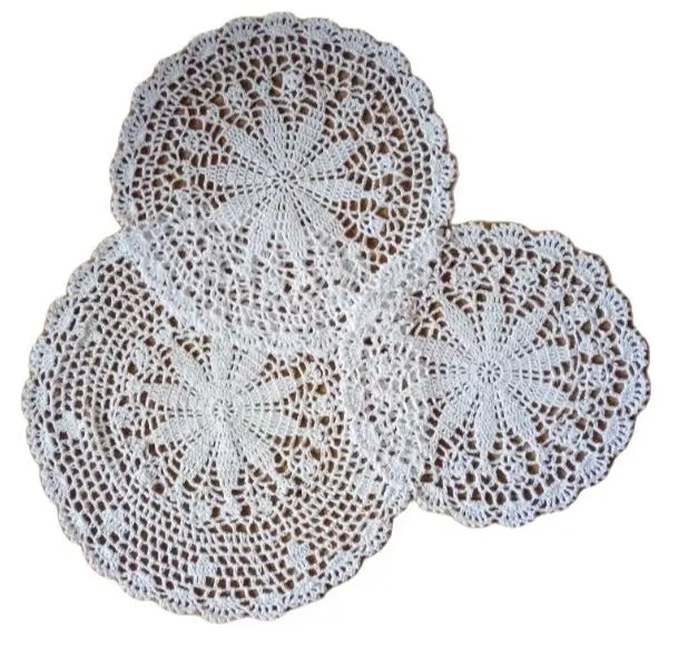 Modern lace cotton crochet Placemat coffee Table place Mat cloth Doily Cup drink tea Coaster mug wedding Christmas Pad kitchen Дом и сад