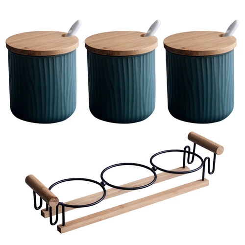 Nieuwe Keramische Kruiden Pot Creatieve Opslag Fles скандинавский Huishouden Kruiden Doos Zout Tank Keuken Benodigdheden Combinatie набор - Цвет: 3PCS SET G