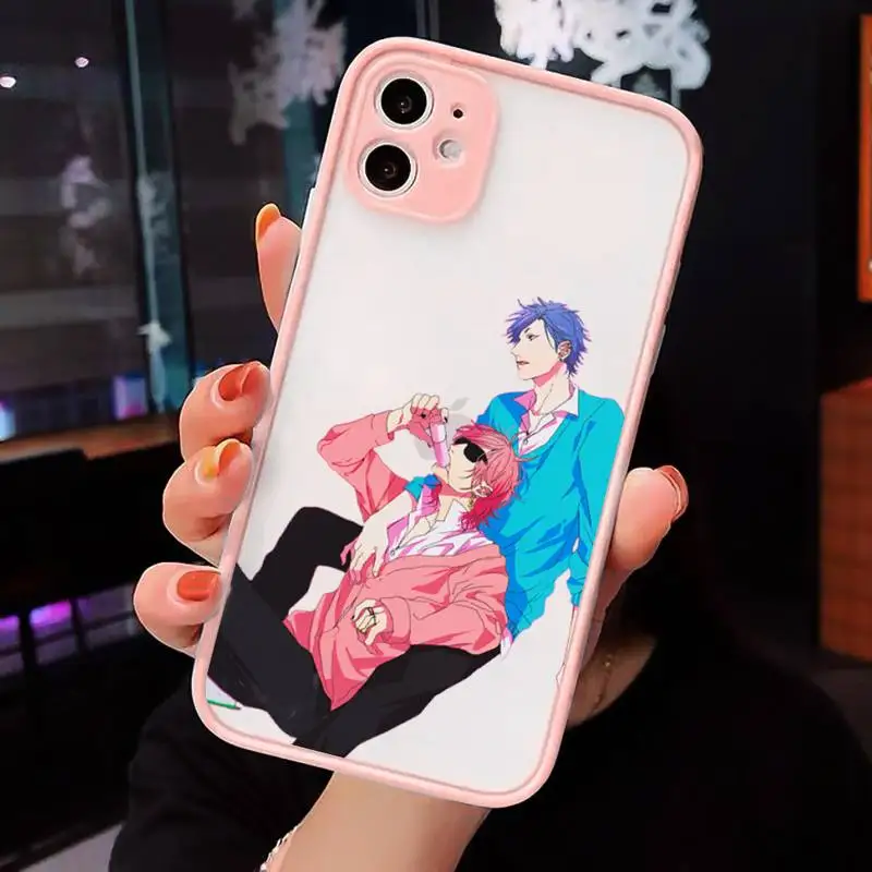 

Yarichin bitch Club Anime Phone Cases Matte transparent For Pink iPhone 12 Mini 11 Pro XR XS Max 7 8 Plus X Back Cover