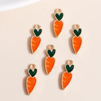 10pcslot 516mm mini carrot charms for earrings pendants necklaces making cartoon enamel heart charms diy jewelry accessories