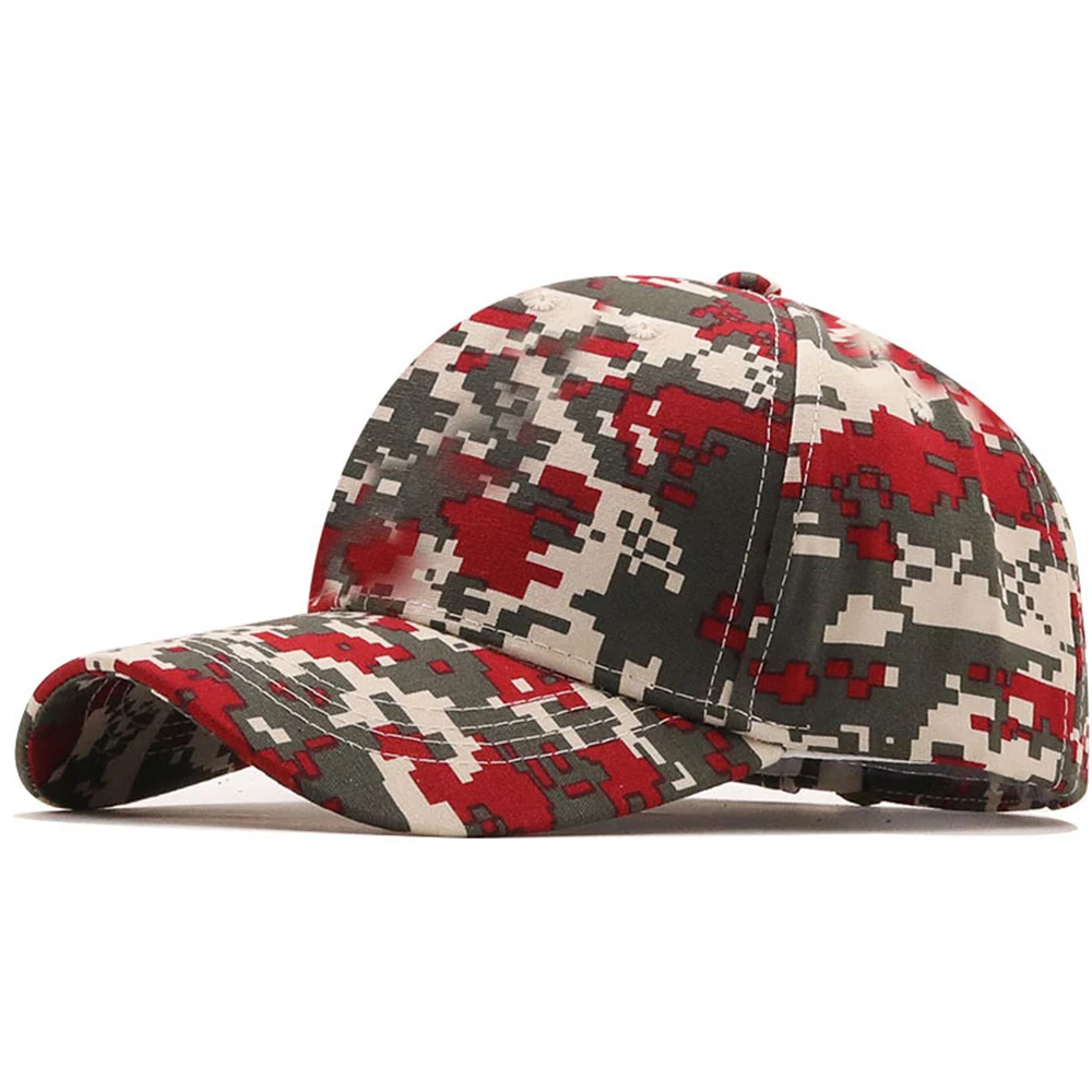 FS Fashion Orange Red Beige Men Women Outdoor Sports Jungle Camouflage Baseball Cap Summer Student Military Training Caps 2021